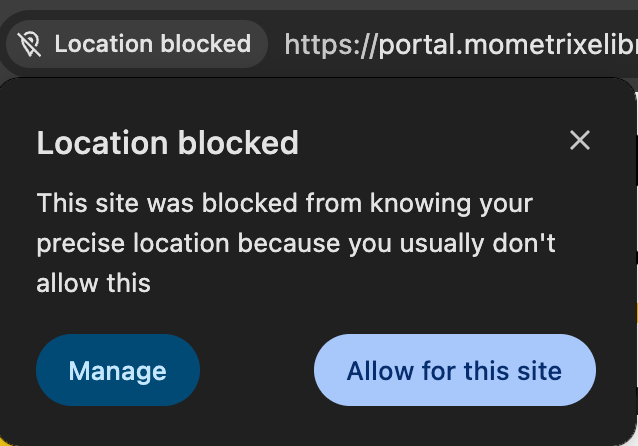 Chrome location settings step 1